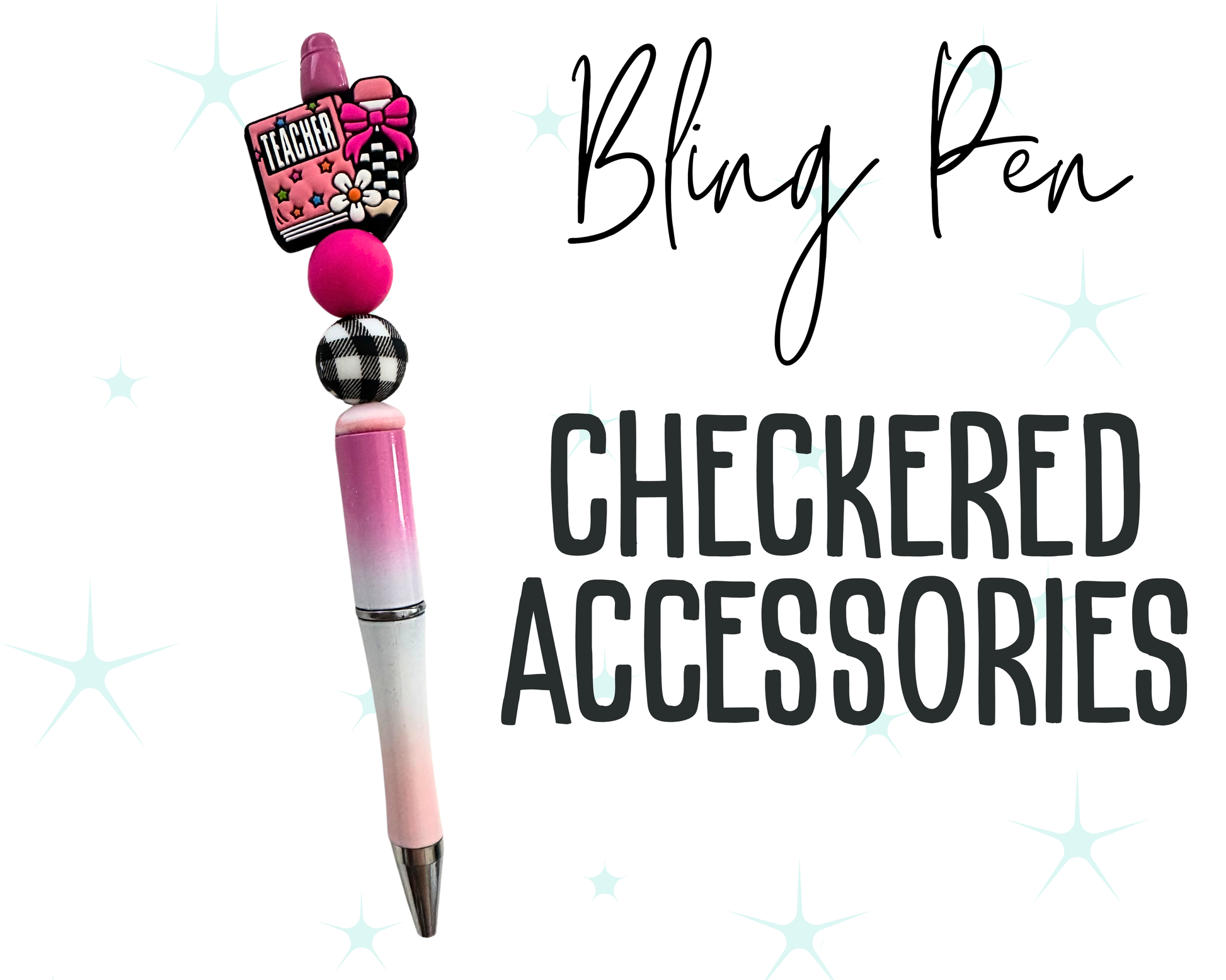 Checkered Accessories Bling Pen