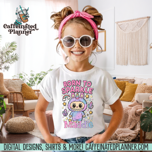 Born to Sparkle * Kids Labubu TShirt * Personalized