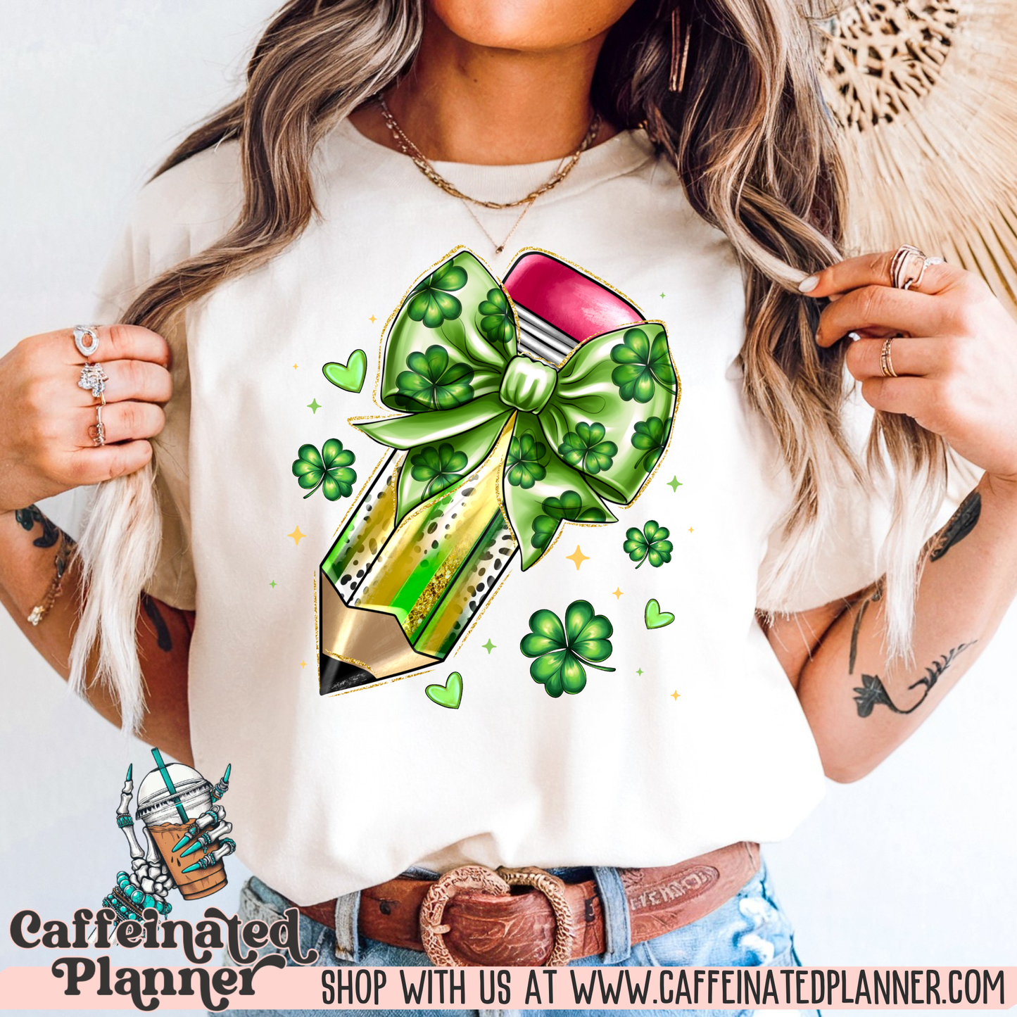 St Patty Bow Pencil | Gildan Tee
