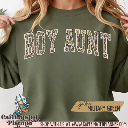 Camo Boy Aunt | Gildan Crewneck