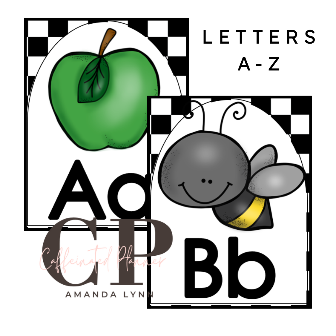Primary Alphabet: Black and White Checkered