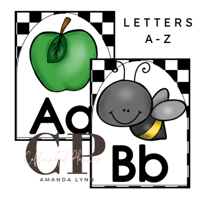 Primary Alphabet: Black and White Checkered