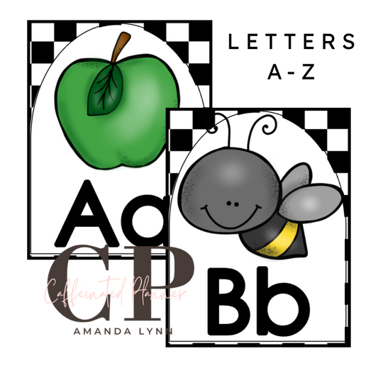 Primary Alphabet: Black and White Checkered