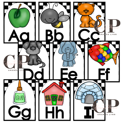 Primary Alphabet: Black and White Checkered