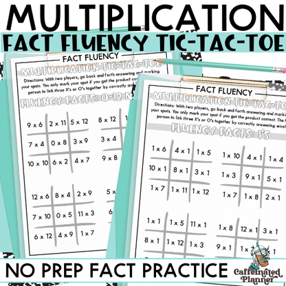 Multiplication Fact Fluency Tic-Tac-Toe | No-Prep Math Practice