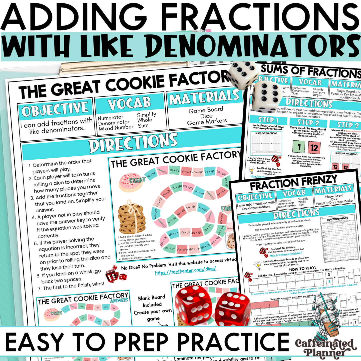 Adding Fractions with Like Denominators – Hands-On Math Resource
