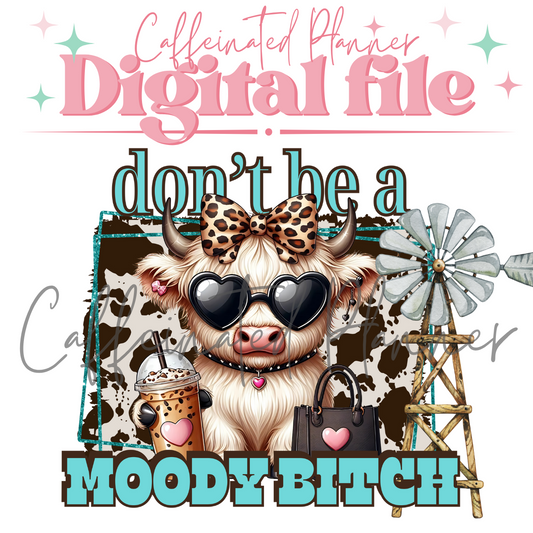Don't be a moody b*tch // sassy highland cow