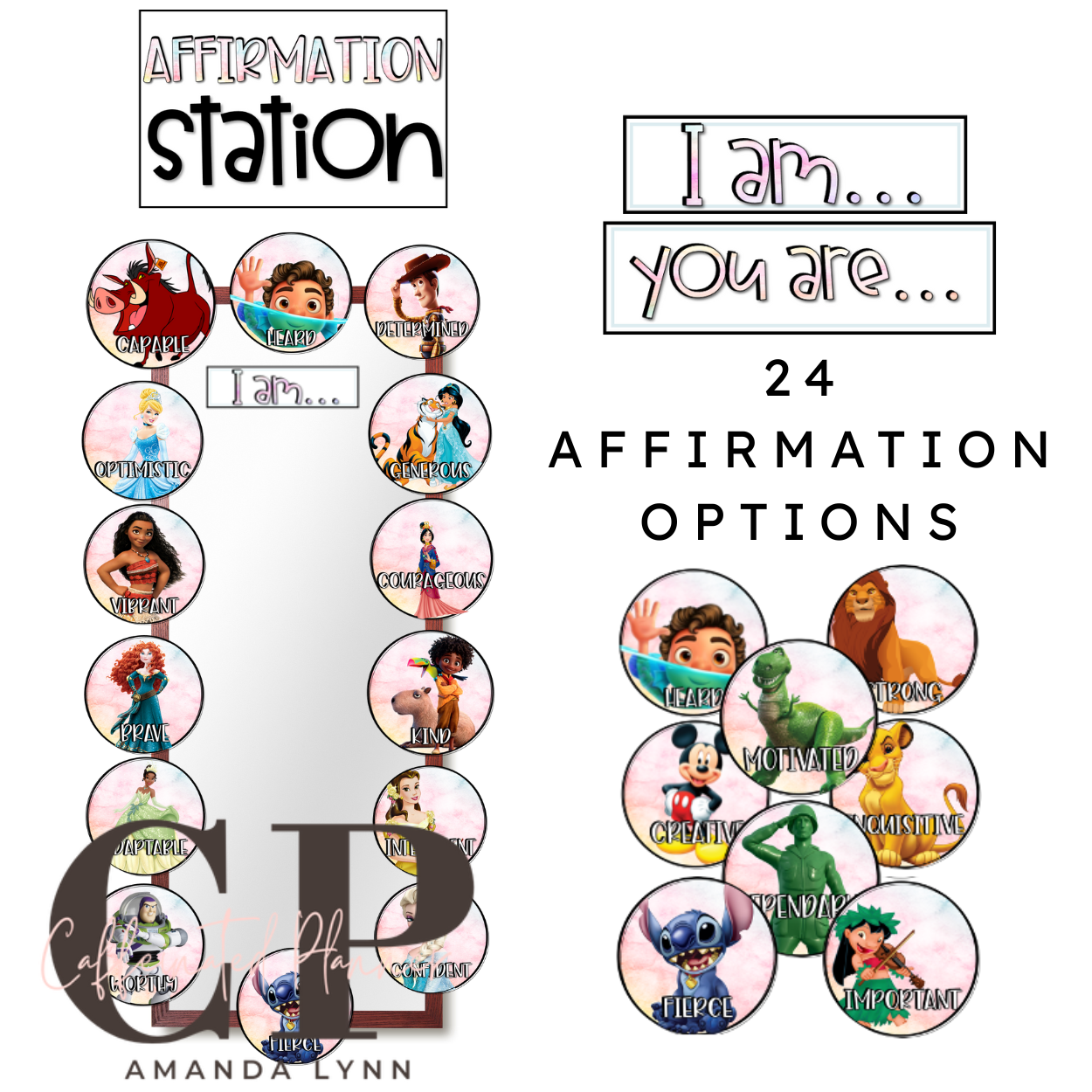 Magical Decor: Affirmation Station | Positive Self-Talk Mirror Posters for Kids