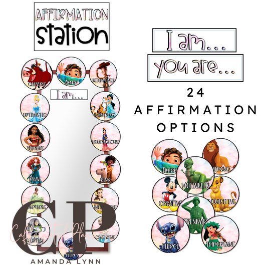 Magical Decor: Affirmation Station | Positive Self-Talk Mirror Posters for Kids