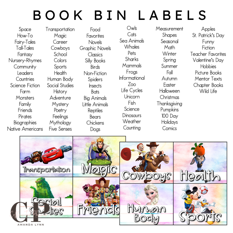 Magical Decor: Library Book Labels // Book Bin Labels