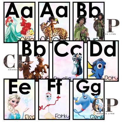 Magical Alphabet Posters: Pastel Watercolor (A-Z Set)