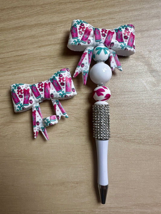 alani bow pen | bling pen + matching straw topper