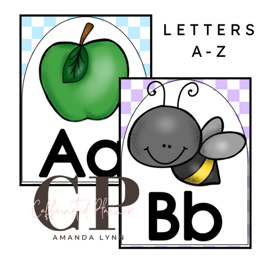 Primary Alphabet: Pastel Checkered