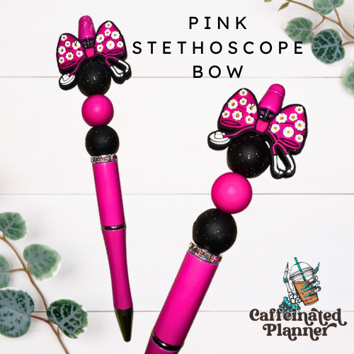 Pink Stethoscope Bow