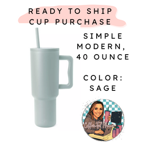 40oz Tumbler w/ Handle - Sage