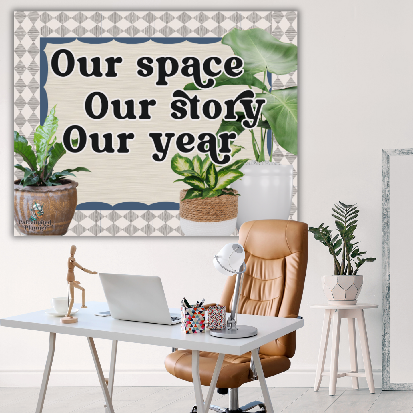 Our Space Our Story Our Year Bulletin Board | Modern Farmhouse Classroom Decor | Boho Plant Theme | Back to School Bulletin Board Kit