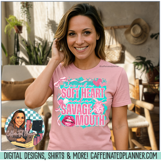 Savage Mouth Graphic Tee - Soft Hearted Apparel, Unisex T-Shirt, Trendy Casual Wear, Fun Gift for Friends, Statement Top