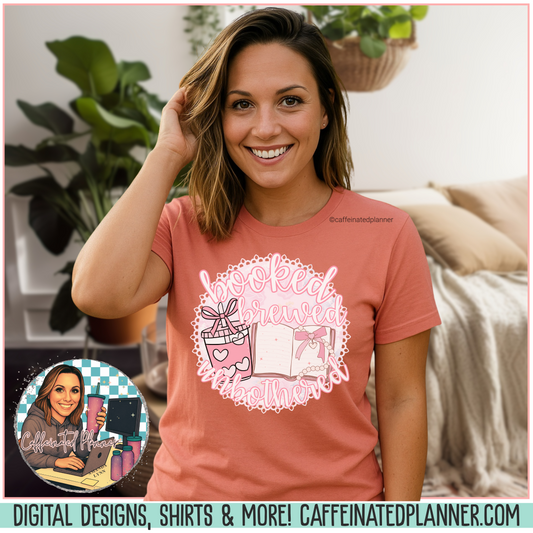 Booked Brewed Unisex T-Shirt for Book Lovers