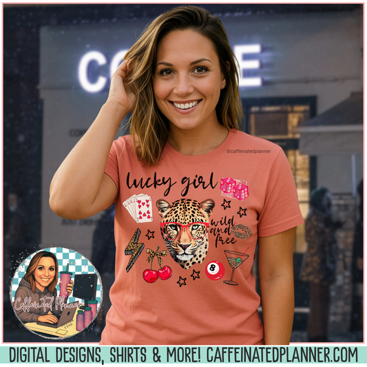 Leopard Lucky Girl T-Shirt