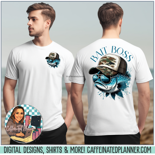 Fishing Enthusiast T-Shirt, Bait Boss Graphic Tee, Outdoor Apparel, Fishing Gift, Summer Outfit, Angler's Favorite