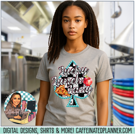 Lunch Lady Checkered Spades T-Shirt
