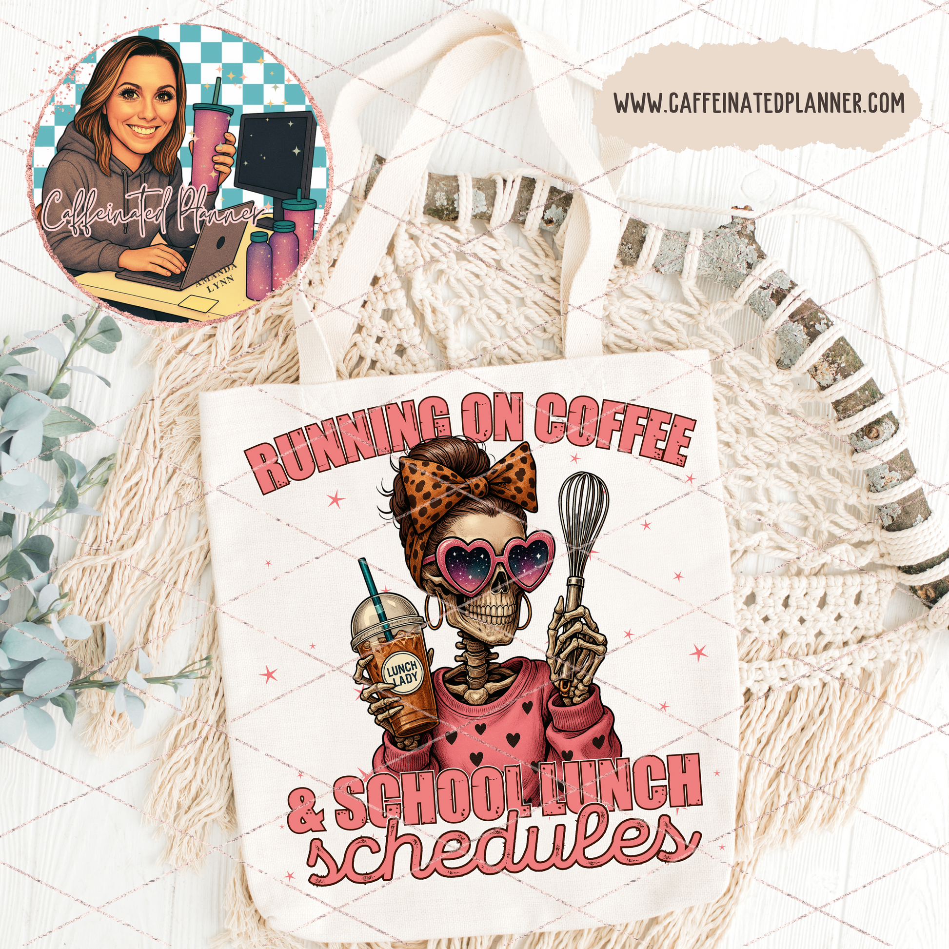 Lunch Lady Running on Coffee // Digital Download Only