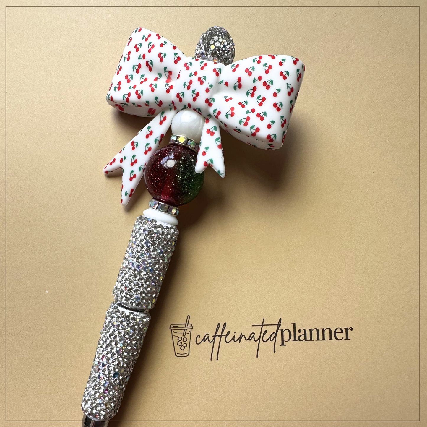 cherry bow | bling pen