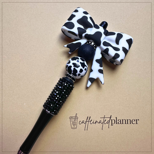 black & white cow bow | bling pen
