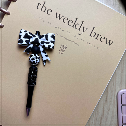 black & white cow bow | bling pen