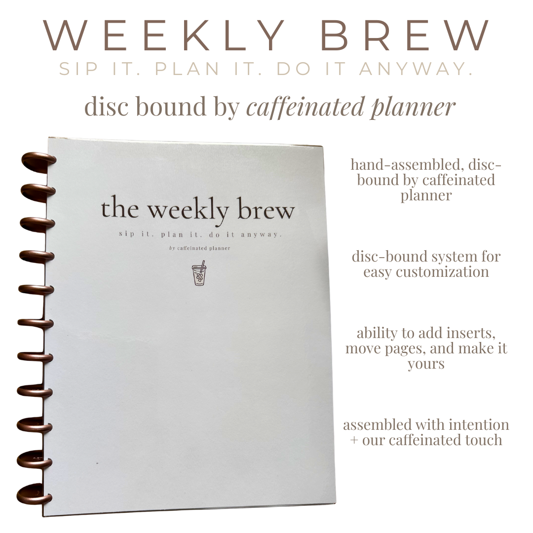 disc bound | the weekly brew planner 2026 (hand assembled)