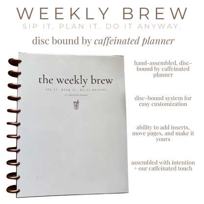 disc bound | the weekly brew planner 2026 (hand assembled)