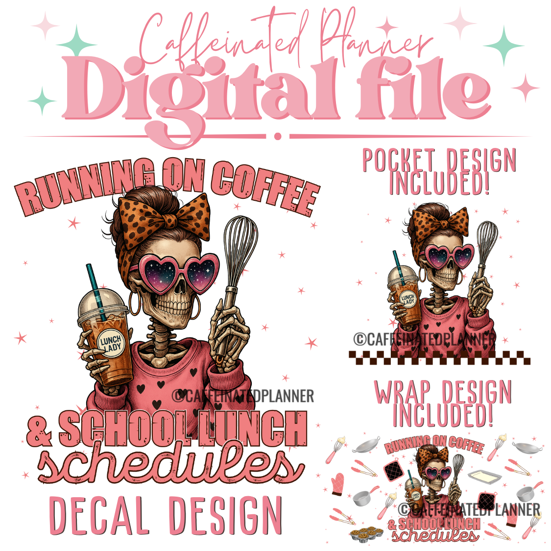 Lunch Lady Running on Coffee // Digital Download Only