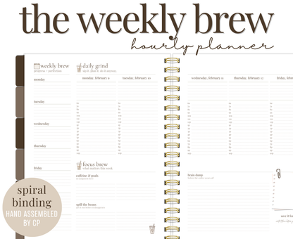 hourly planner | spiral bound | the weekly brew