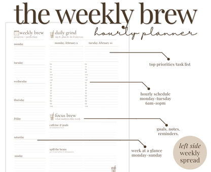 hourly planner | disc-bound | the weekly brew