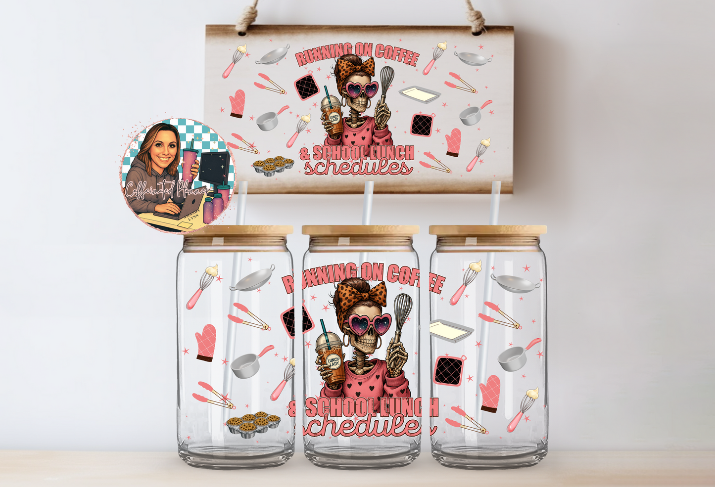 Lunch Lady Running on Coffee // Digital Download Only